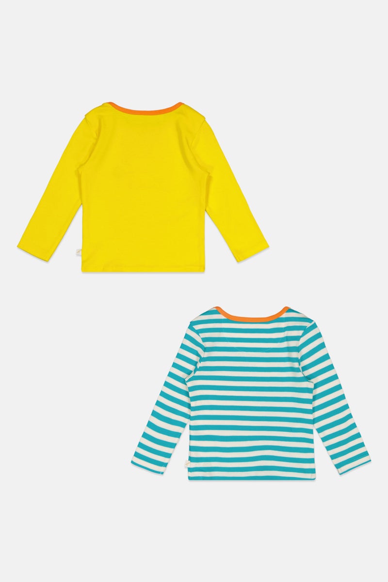 Hamleys Toddlers Boy 2 Pack Long Sleeve Stripe Top, Multicolor - Image 2